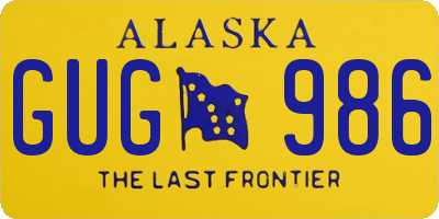 AK license plate GUG986