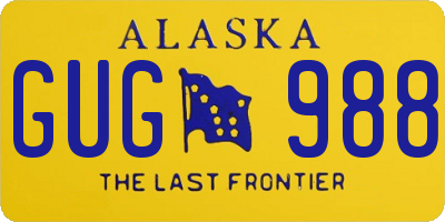 AK license plate GUG988