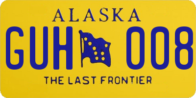 AK license plate GUH008