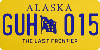 AK license plate GUH015