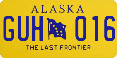 AK license plate GUH016
