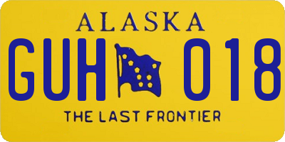 AK license plate GUH018
