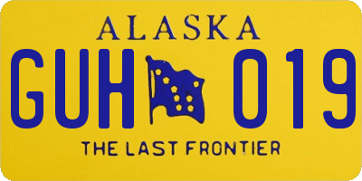 AK license plate GUH019