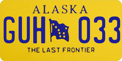 AK license plate GUH033