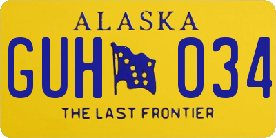AK license plate GUH034