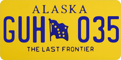 AK license plate GUH035