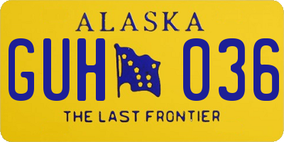 AK license plate GUH036