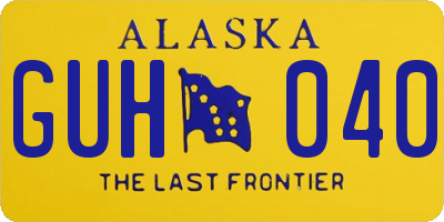 AK license plate GUH040