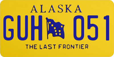 AK license plate GUH051
