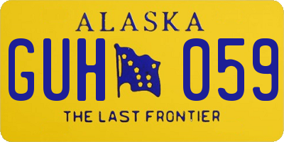 AK license plate GUH059