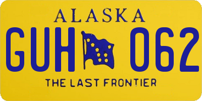 AK license plate GUH062