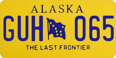 AK license plate GUH065