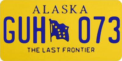 AK license plate GUH073