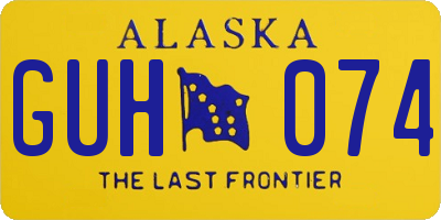 AK license plate GUH074
