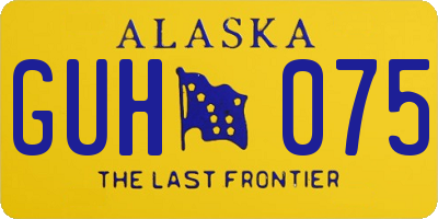 AK license plate GUH075