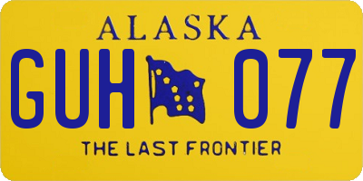 AK license plate GUH077