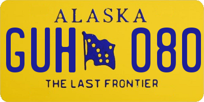 AK license plate GUH080