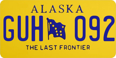 AK license plate GUH092