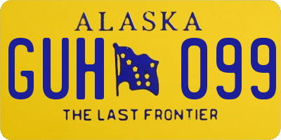 AK license plate GUH099