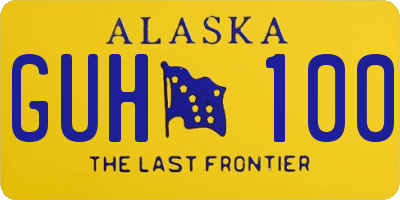 AK license plate GUH100