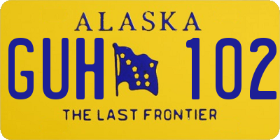 AK license plate GUH102