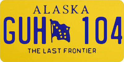 AK license plate GUH104