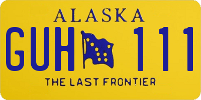 AK license plate GUH111