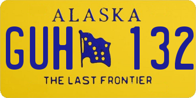 AK license plate GUH132