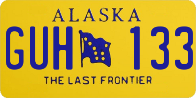 AK license plate GUH133