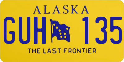 AK license plate GUH135