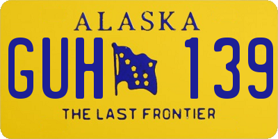 AK license plate GUH139