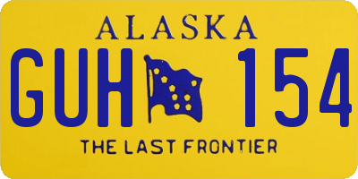 AK license plate GUH154