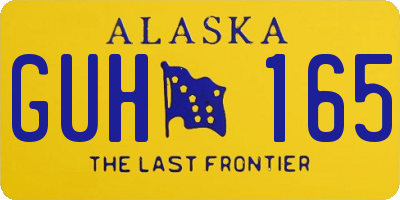 AK license plate GUH165