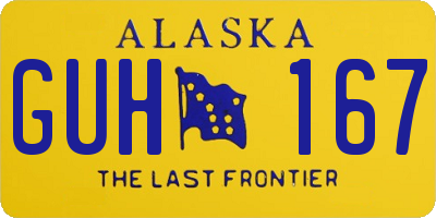 AK license plate GUH167