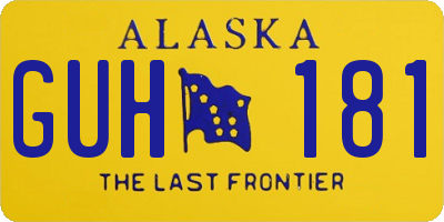 AK license plate GUH181