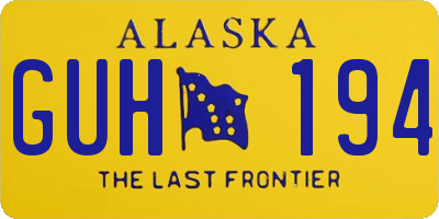 AK license plate GUH194