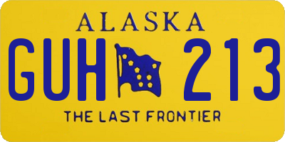 AK license plate GUH213