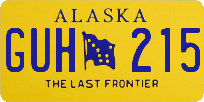 AK license plate GUH215