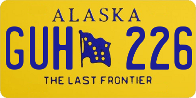 AK license plate GUH226