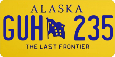 AK license plate GUH235