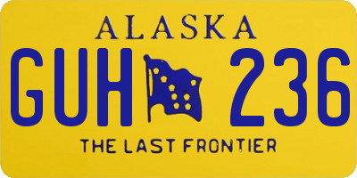 AK license plate GUH236