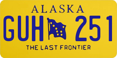 AK license plate GUH251