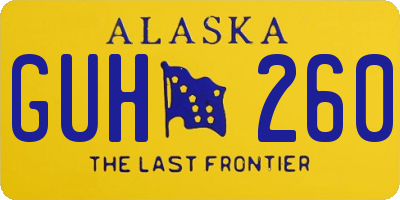 AK license plate GUH260