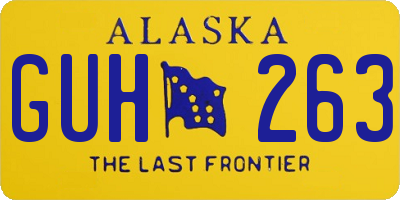 AK license plate GUH263