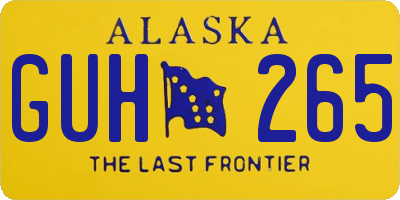 AK license plate GUH265