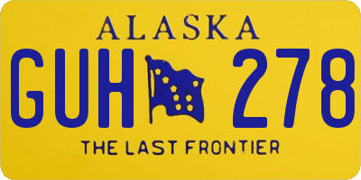 AK license plate GUH278