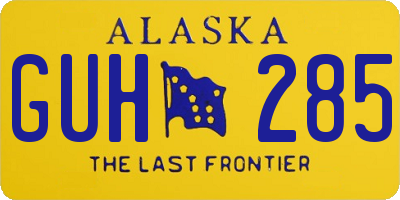 AK license plate GUH285