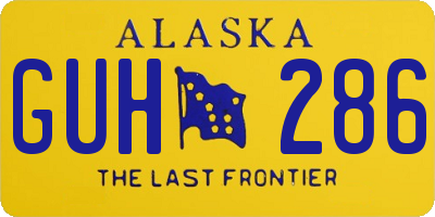 AK license plate GUH286