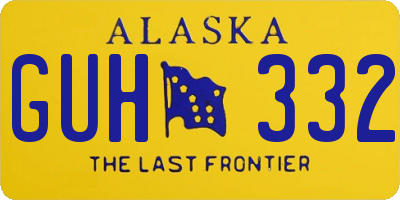 AK license plate GUH332