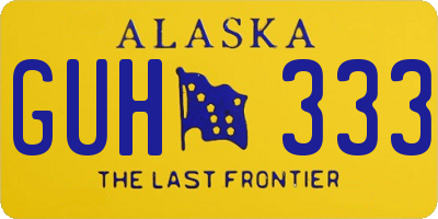 AK license plate GUH333